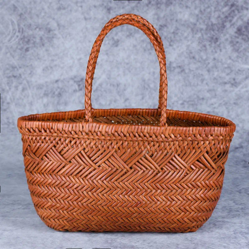 Color: Ivory - Designer woven totes bag women genuine leather cowskin knitting basket handbag femal F640-12000022445439376