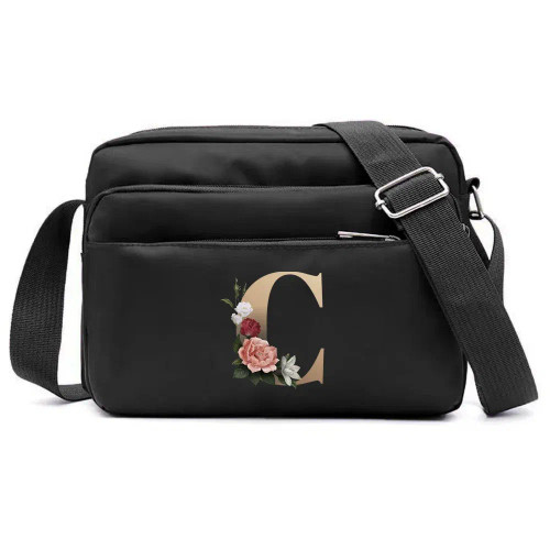 Color: SKY BLUE - New Fashion Multi-layer Travel Leisure Simple Storage Bag Black Gold Letter Serie F640-12000038175142849