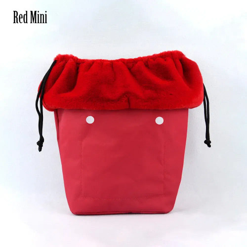 Color: Gold - 2025 Winter O Bag Large Capacity Classic Mini Plush Fur Furry Organizer Top Drawstrin F640-12000039445396124