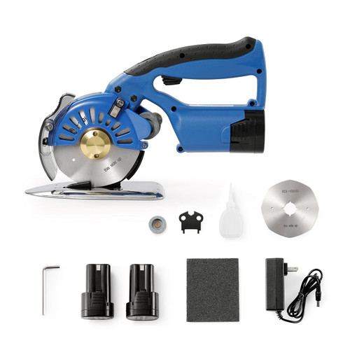 Fabric Cutter, 5-Speed Cordless Electric Rotary Fabric Cutting Machine, 1.1" Cutting Thickness, Oct E415-WSQBJWS100MM2RAD1V1