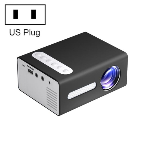 T300 25ANSI LED Portable Home Multimedia Game Projector, US Plug(Black) A146-EDA00796601A