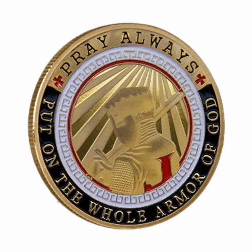 Brave Knight Edition Put on the Whole Armor of God Christian Gold Plated Coin A706-PWAGCGPC-BKE
