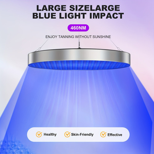 Power: 50W, Style: Blue Light-EU, Power supply:  - Round Panel Red Light Therapy Lamp Bracket For S Q119-CJYD259339609IR