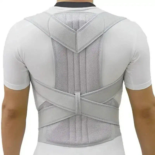Color: Light Grey, Size: XXL - Alloy Rod Back Posture Corrector Orthotics Spine Side Bend Support t F640-12000036243597334