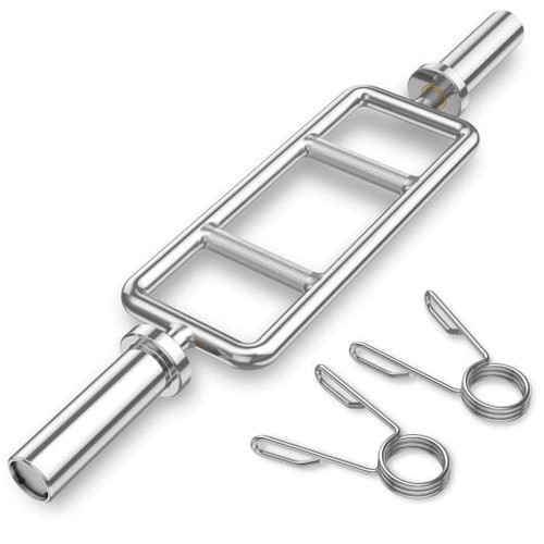 700 LBS Olympic Triceps Bar with Knurled Handles for Squats  Deadlifts  Shrugs - Color: Silver D681-SP37911