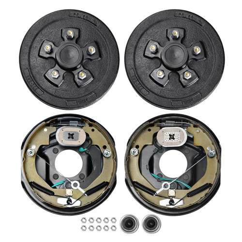 Trailer Hub Drum Kits 5 on 4.5" B.C. with 10" x 2-1/4" Electric Brakes, Self-Adjusting Trailer Brak E415-TCDZCC10225YXT7IHV9