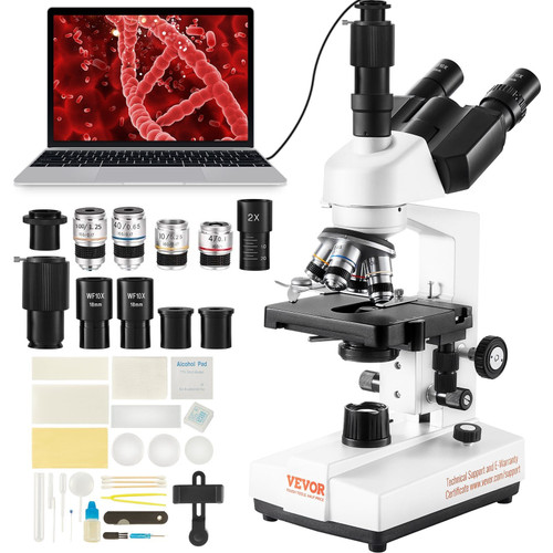 Compound Trinocular Microscope, 40X-5000X Magnification Trinocular Compound Lab Microscope with Two E415-FSXWJ5000XSME13QFV5