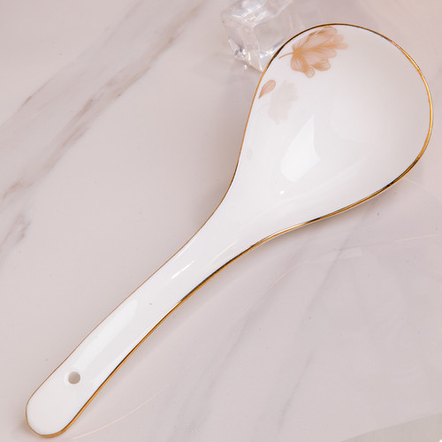 style: G - Tableware Set Large Soup Spoon Ceramic Large Soup Long Handle Q119-CJCJ117713607GT