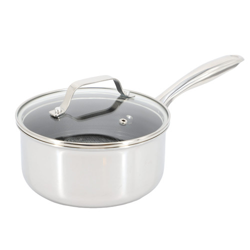 Oster Modessa 2.5 Quart Nonstick Triply Stainless Steel Saucepan and Lid with Honeycomb Design in S D970-143061.02