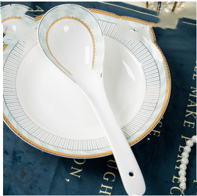 style: P - Bowl Household Tableware Ceramic Dishes Plate Single Free Matching Rice Bowl Set Bowl Gi Q119-CJCJ109743716PK