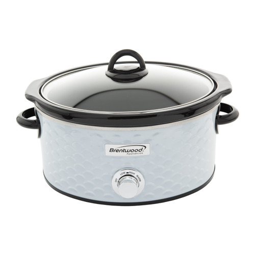 Brentwood Scallop Pattern 4.5 Quart Slow Cooker in White D970-SC-140W