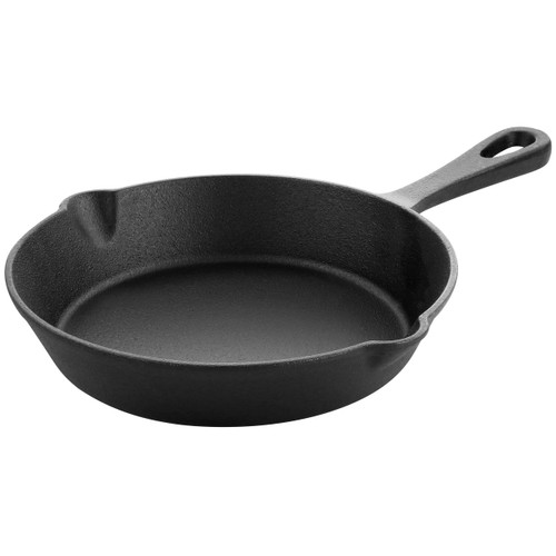 MegaChef 8 Inch Round Preseasoned Cast Iron Frying Pan in Black D970-MCCI-810
