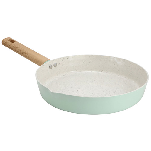 Gibson Home Marbleton Ceramic Nonstick Alumium 11 Inch Frying Pan in Mint D970-137729.01