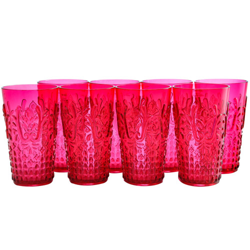 Studio California Elmira 20.5 oz Acrylic Tumbler in Red, Set of 8 D970-120988.01