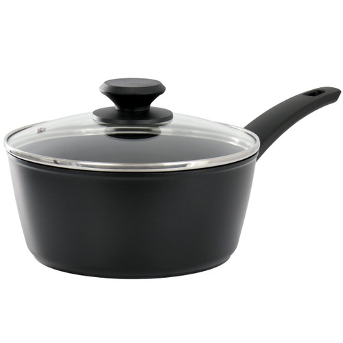 Oster Connelly 2.5 Quart Textured Nonstick Aluminum Saucepan with Lid in Black D970-141063.02