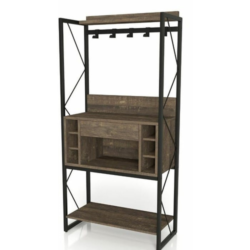 Farmhouse Oak Iron Baker's Wine Storage Rack Q280-FOIBW1488