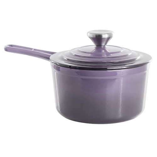 MegaChef 2 Quart Enameled Cast Iron Sauce Pan in Gradient Purple D970-MC-SP17A-PR