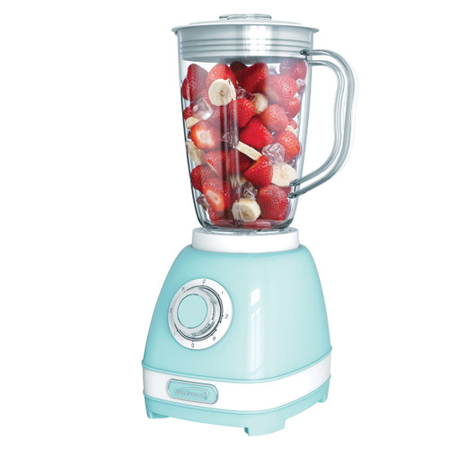 Brentwood JB-330BL 2 Speed Retro Blender in Blue with 50 Ounce Plastic Jar D970-JB-330BL
