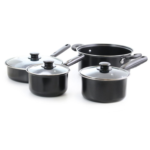 Better Chef 7 Piece Deluxe Non-Stick Cookware Set in Black D970-F77