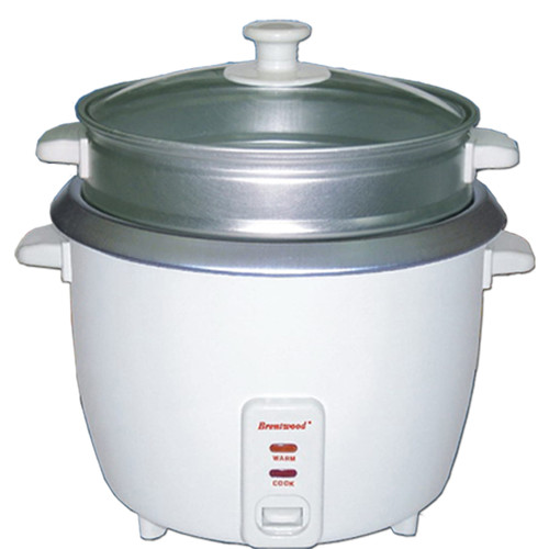 Brentwood 5 Cup Rice Cooker/Non-Stick with Steamer in White D970-TS-600S
