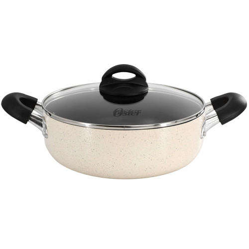 Oster Clairborne 3.6 Quart Nonstick Aluminum Caldero with Lid in Linen D970-142247.02