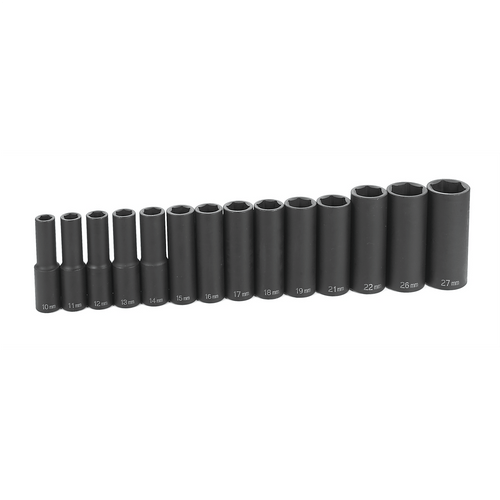 Grey Pneumatic 1/2" Drive 14 Piece Deep Metric Set T398-GRE1412MD