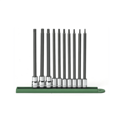 GearWrench 10 Piece 1/4 Inch & 3/8 Inch Drive Long Torx Bit Socket Set T398-KDT80588