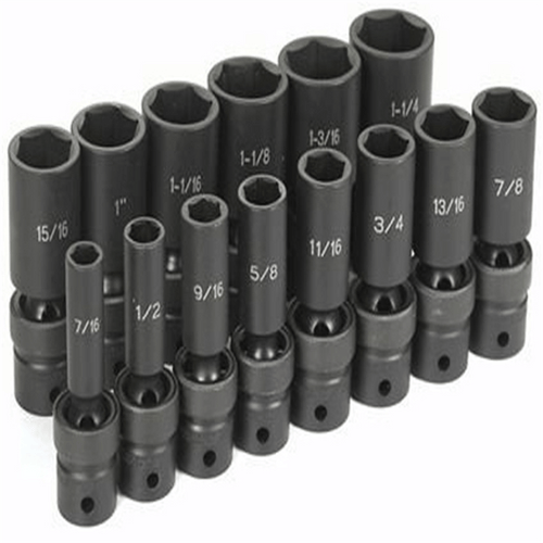 Grey Pneumatic 1/2" DR 14PC DEEP FRACTIONAL UNIV SOCKET SET T398-GRE1314UD