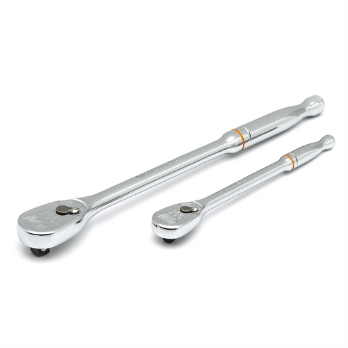 GearWrench 2 Piece 1/4 Inch & 3/8 Inch Drive 90-Tooth Long Handle Teardrop Ratchet Set T398-KDT81268T