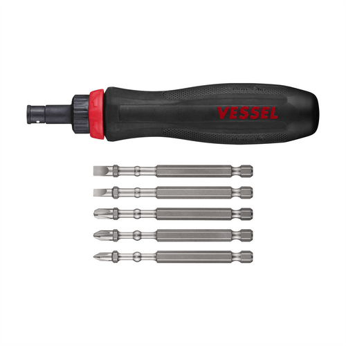 Vessel Tools MEGADORA Interchangeable Ratchet Screwdriver 5PC. Bit Set T398-VES900RT5PU