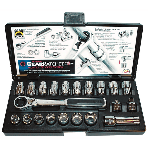 GearWrench 21 Piece 3/8 Inch Drive Pass-Thru 6 Point SAE/Metric Tool Set T398-KDT8921