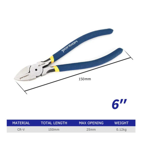 Color: dark blue - 5/6/7 Inch Professional Cutting Pliers Wire Stripping Tool Side Cutter Cable Bur F640-12000040002288155