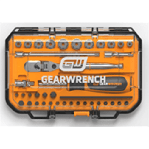 GearWrench 39 Piece 1/4 Inch Drive MicroDriver Set with  120XP Locking Flex Head Ratchet and Stubby T398-KDTGWMBS39XPS