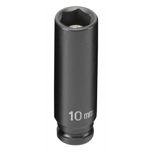Grey Pneumatic 1/4" Drive x 10mm Magnetic Deep Socket T398-GRE910MDG