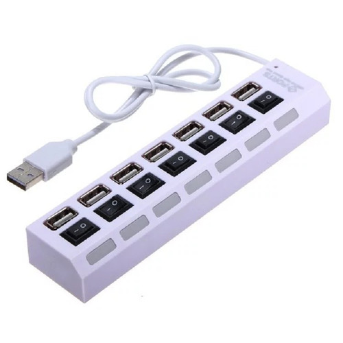 Color: White, style: 7 ports 2.0 - 7-Port Usb2.0 With Independent Switch Hub 7-Bit Expansion Splitt Q119-CJSD108316408HS