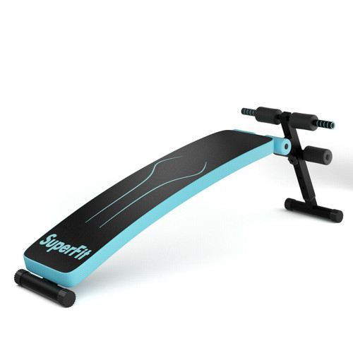 Folding Weight Bench Adjustable Sit-up Board Workout Slant Bench-Blue - Color: Blue D681-SP37043BL