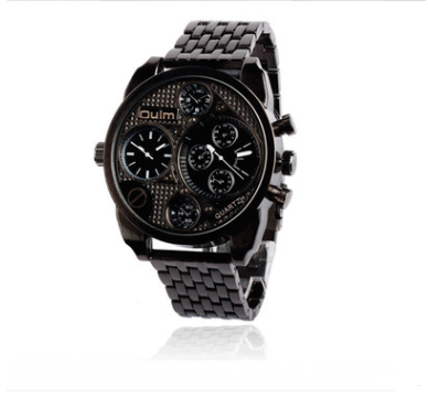 Color: Black - OULM's European radium imported quartz movement watches wholesale brand stainless st Q119-CJZBNSSY00179-Black
