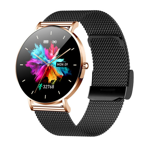 Color: Rose Gold Black Steel Strap - T8pro Ultra-thin Bluetooth Calling Smartwatch Q119-CJJX261326405EV