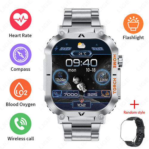 Specifications: Steel Belt Silver Case - Blood Pressure Health Monitoring Smart Sports Watch Q119-CJJX258108004DW
