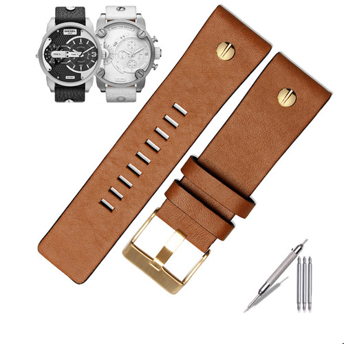 Color: Brown and gold, Size: 26mm - Real cowhide watch with male Q119-CJZBNSYD00370-Brown and gold-26mm