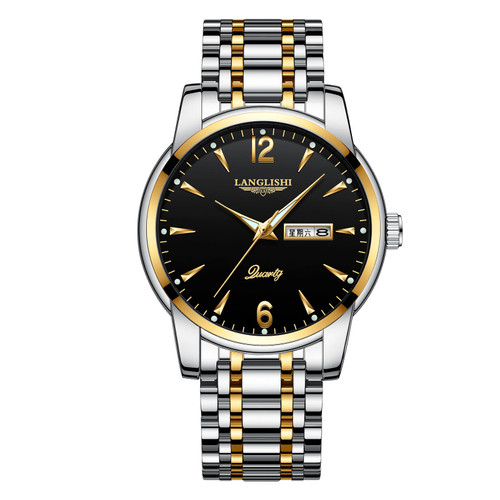 Color: Gold black - Luminous Swiss Men's Watch Q119-CJZBNSSX00052-Gold black