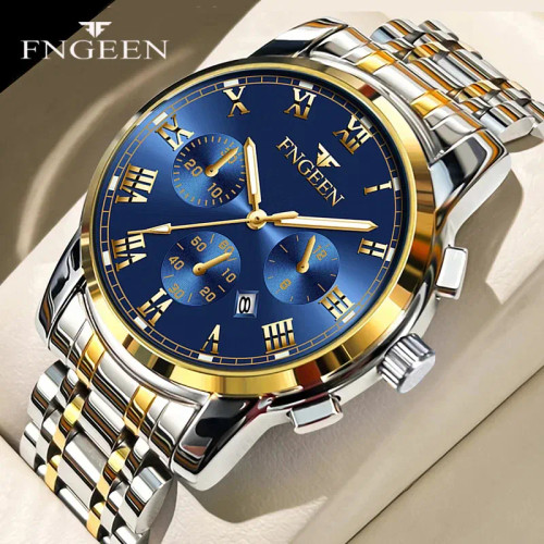 Color: BRONZE - BINBONG Men Watches 2023 Top Brand Luxury Waterproof Date Clock Male Steel Strap Ca F640-12000034851677363