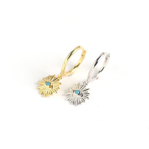 Holiday Eyes 925 Sterling Silver Hoop Earrings R866-MLYH_618281366541