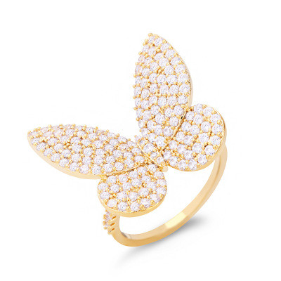 Color: Gold, style: 2 style-7, Size:  - BUTTERFLY RING Q119-CJZBLXLX05866-Gold-2 style-7