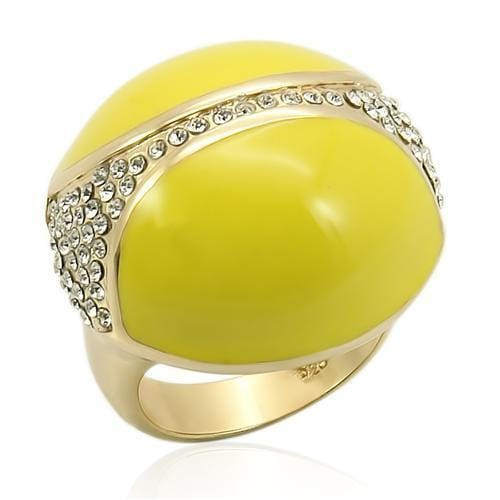 LOS184 - Gold 925 Sterling Silver Ring with Top Grade Crystal  in Clear A874-LOS184