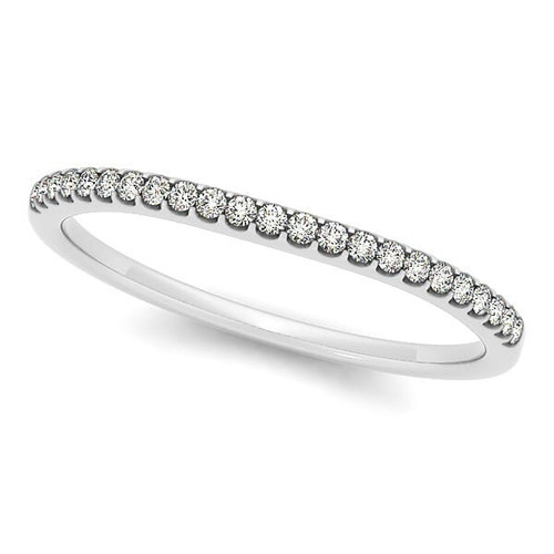 14k White Gold Scallop Setting Round Diamond Wedding Band (1/10 cttw) P150-40871-4.5