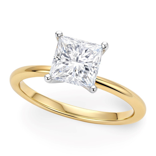 1 Carat Princess Lab Grown IGI G/VS1 Diamond Solitaire Ring in 14K Yellow Gold P150-39098-7
