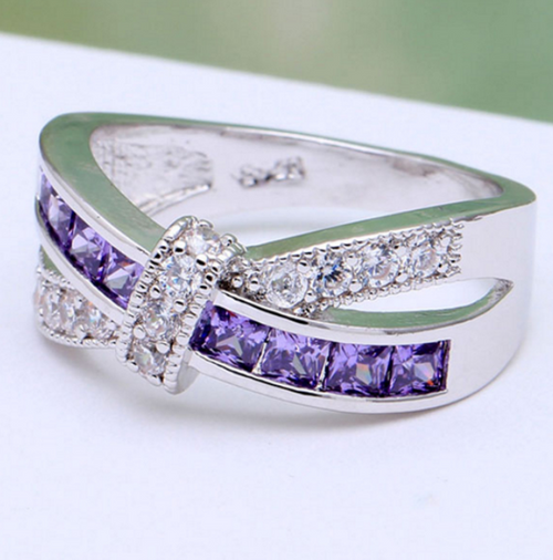 Color: White gold, Size: 7 - Zircon Luxury Princes Wedding Engagement Ring Q119-CJZBLXLX00610-White gold-7