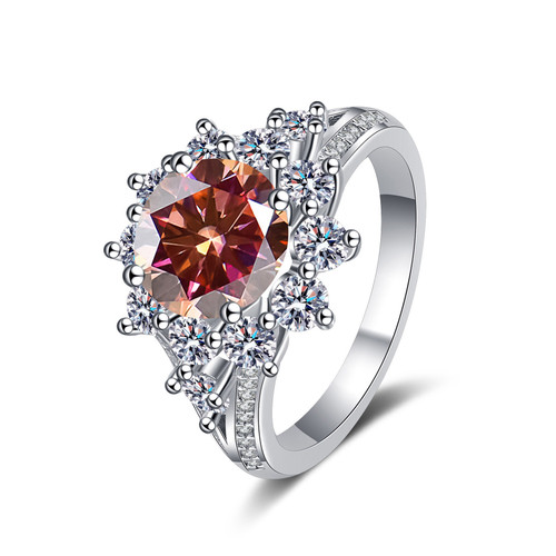 Size: No 20, Product Color: Lucky Red - 925 Sterling Silver Ring Female 3 Karat Color Moissanite Af Q119-CJYD247230090LO