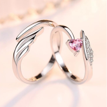 style: Couple models, Size: Adjustable - Valentine's Day Gift Elegant Heart Diamond Q119-CJLX119777703CX